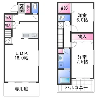 和歌山県和歌山市岩橋【テラスハウス】の間取り