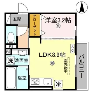 トリシアシャトー【0201号室】の間取り