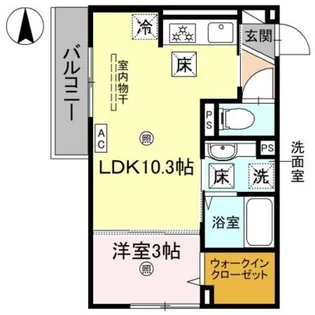 トリシアシャトー【0102号室】の間取り