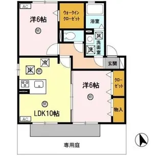 カーサ ロッソ【0102号室】の間取り