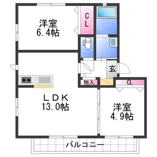 レジデンス有本【1階】の間取り