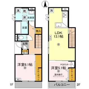 ソラーナ小松原【2階】の間取り