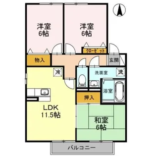 ハイツミモザ A棟【2階】の間取り