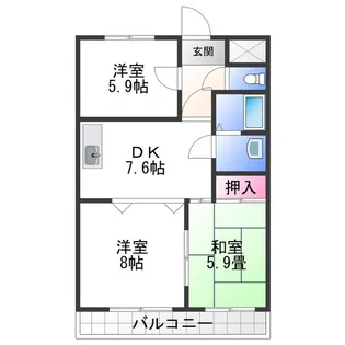 エレナ和歌浦【2階】の間取り
