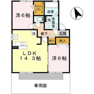 パイン テイル C棟【1階】の間取り