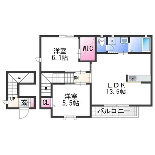 シャーメゾン木ノ本【2階】の間取り
