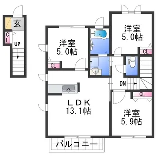 フローラル・アイⅡ【2階】の間取り