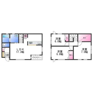 和歌山県和歌山市加納【テラスハウス】の間取り