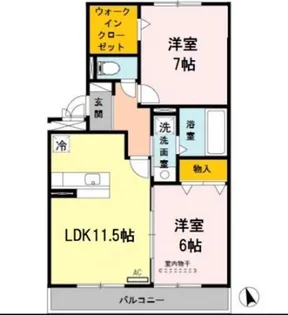 ファミリーメイト矢田B棟【0106号室】の間取り