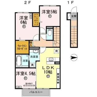 D−room内原 B棟【2階】の間取り