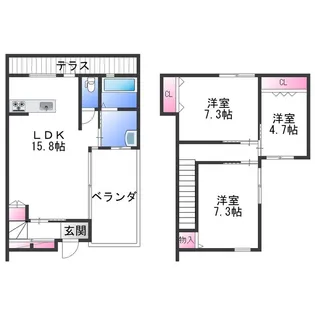 和歌山県和歌山市北出島【一戸建】の間取り