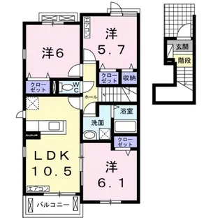 アルコバレーノ D【2階】の間取り