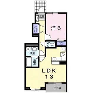 1LDKの間取り画像