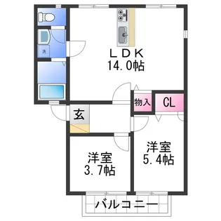 ディアスコスモ【2階】の間取り