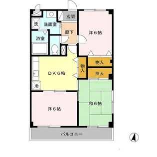 2LDKの間取り画像