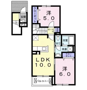 グランデ・フォルテ木ノ本【2階】の間取り
