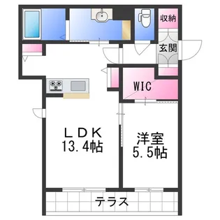 ベレオ昭和通り【1階】の間取り