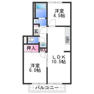 プレジール加納Ⅰ【2階】の間取り