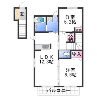 シャーメゾン有本【0203号室】の間取り