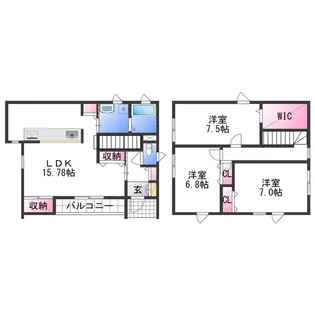 和歌山県和歌山市北出島【一戸建】の間取り
