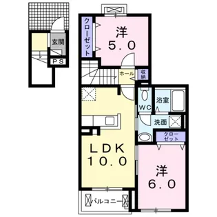 クレシア【2階】の間取り