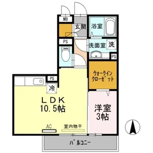 クリーク パレス【0206号室】の間取り