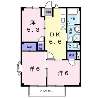 カーム松本A【0103号室】の間取り