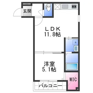 フジパレス北新金屋丁【2階】の間取り