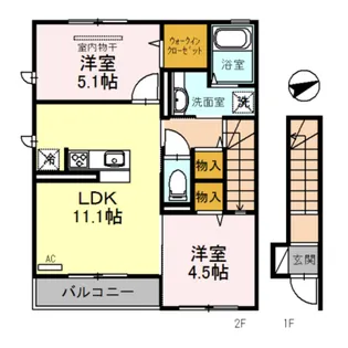 EAST VILLAGE 2020【2階】の間取り