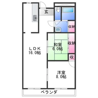 プレゼンス西浜【1階】の間取り