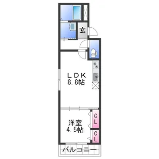 フジパレス城北Ⅱ番館【2階】の間取り