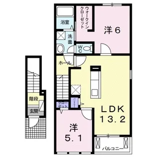 オリーブビレッジ上野山Ⅱ【2階】の間取り