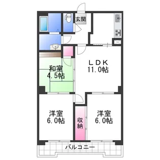 ヤマイチPLAZA黒田【7階】の間取り