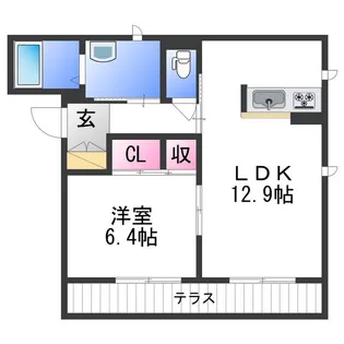 ヴィレッジ三年坂【1階】の間取り