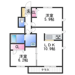 シャーメゾン金龍寺丁【1階】の間取り