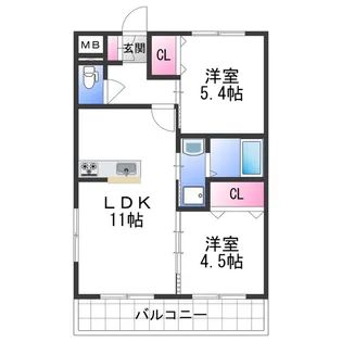 カサ・エイト【0105号室】の間取り