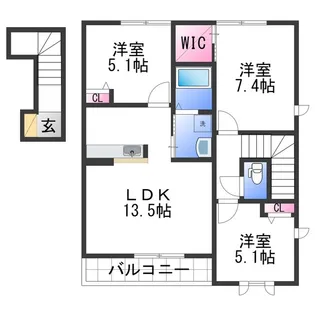 MAST COURT秋葉【2階】の間取り