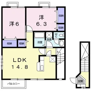 ヒロハウスA【201号室】の間取り