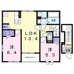ラ・ルーエ Ⅱ【1階】の間取り
