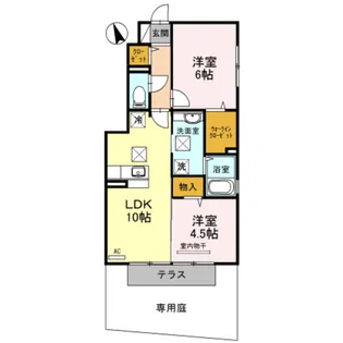 ルーチェ木ノ本【1階】の間取り