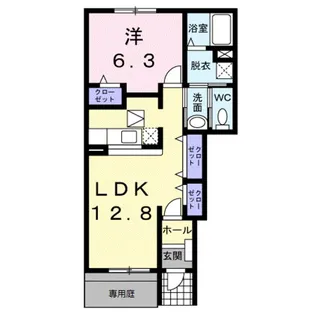 シャルパンティエⅡ【0103号室】の間取り