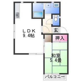 フレグランス築港【2階】の間取り