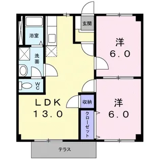 MハイツⅠ【1階】の間取り