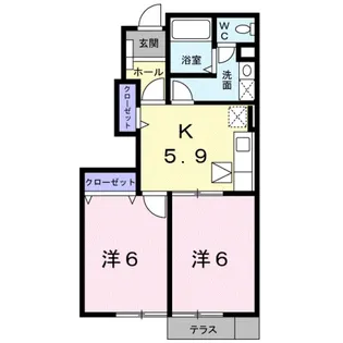 メルヴェーユⅢ【1階】の間取り