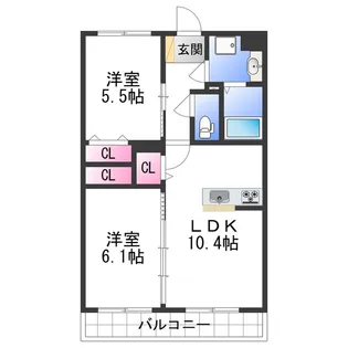 ユーミーマンション名草【2階】の間取り