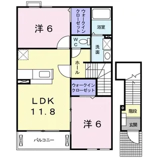 ヴァンクール貴志川Ⅱ【2階】の間取り