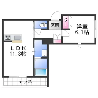 シャーメゾン山吹【1階】の間取り