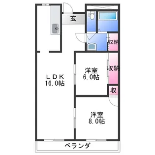 プレゼンス西浜【1階】の間取り