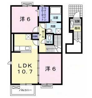 サンリットレジデンス大越【2階】の間取り