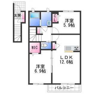 プロヌーブ神前【0202号室】の間取り